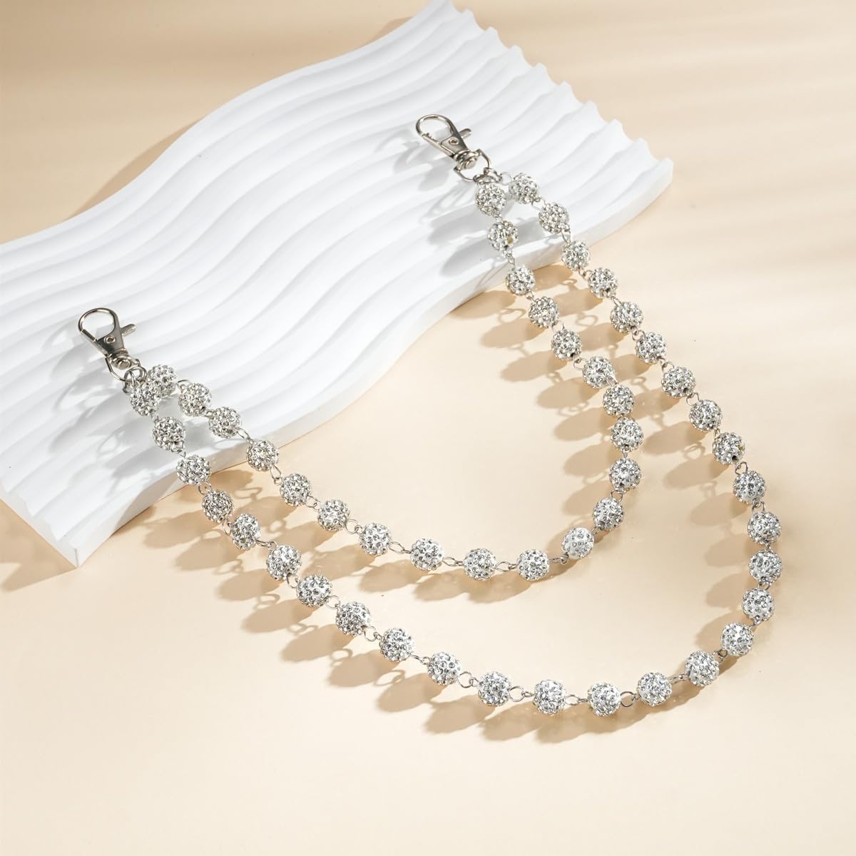 Wallet Chain Layered Pants Chains for Men Women Baseball Punk Jeans Key Chain Exquisite Rhinestone Pocket Chain Gifts for Baseball Players Lovers