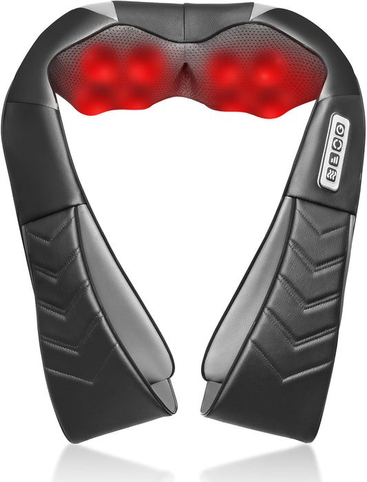 Shiatsu Neck and Back Massager, Electric Shoulder Massager with Heat, Deep Tissue Kneading Massage for Pain Relief, Gifts for Dad Mom Friend Birthday Father's Day(NOT Cordless)