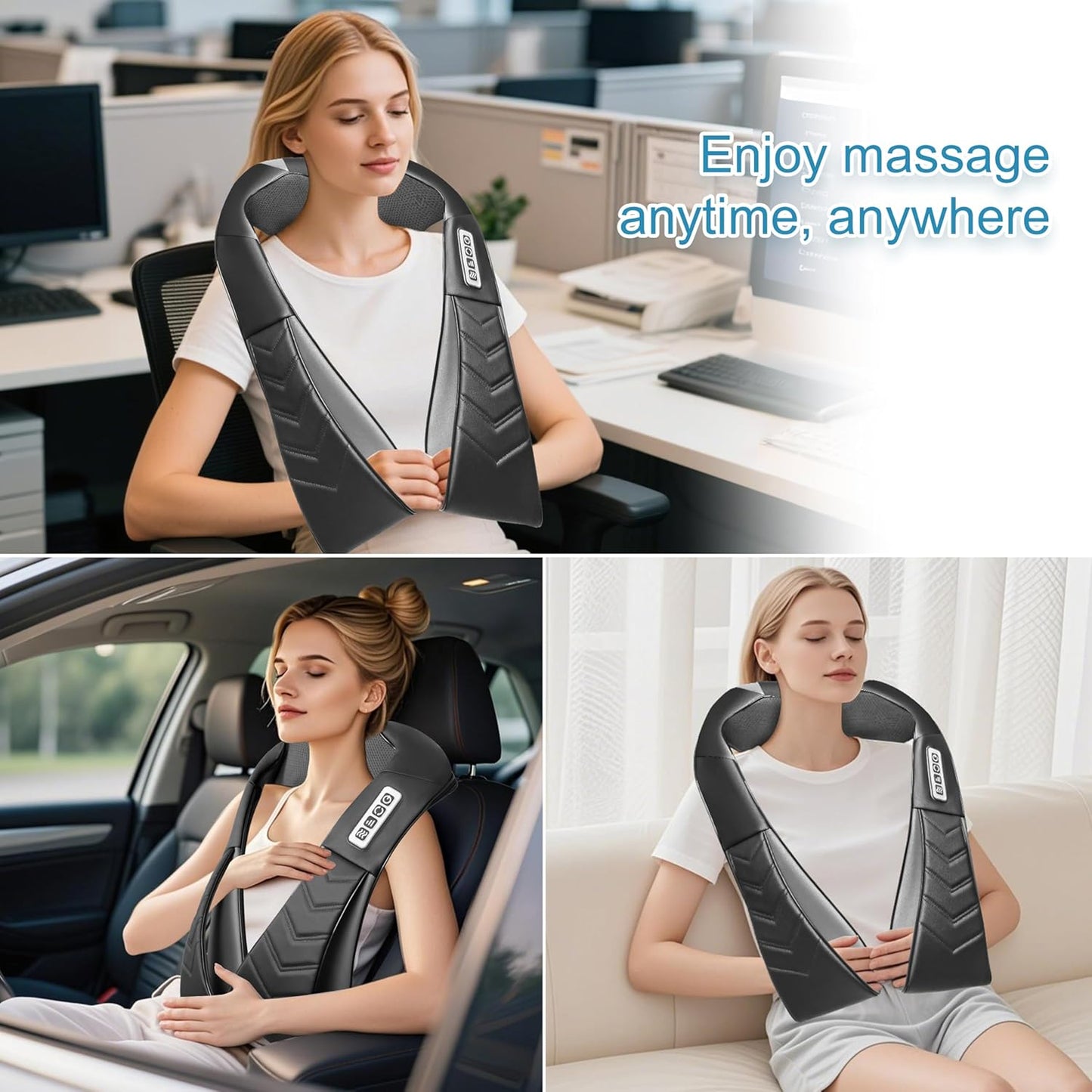 Shiatsu Neck and Back Massager, Electric Shoulder Massager with Heat, Deep Tissue Kneading Massage for Pain Relief, Gifts for Dad Mom Friend Birthday Father's Day(NOT Cordless)