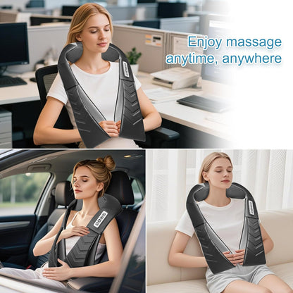 Shiatsu Neck and Back Massager, Electric Shoulder Massager with Heat, Deep Tissue Kneading Massage for Pain Relief, Gifts for Dad Mom Friend Birthday Father's Day(NOT Cordless)