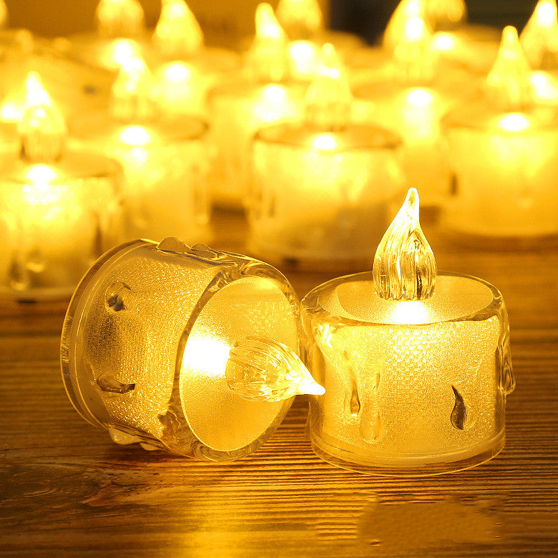 Flickering LED Tea Wax Lamps for Home Ambiance Lighting